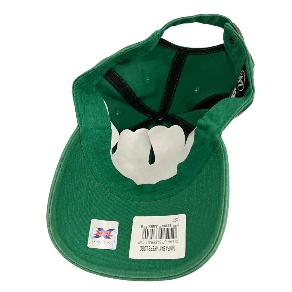Tampa Bay Vipers Hat Cap 47' Clean Up Green Adjustable‎ XFL 2020 Football NWT